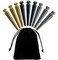 WE Games Premium Easy Grip Cribbage Pegs with a Tapered Design & Velvet Pouch - Set of 9 (3 Brass, 3 Chrome, 3 Black)